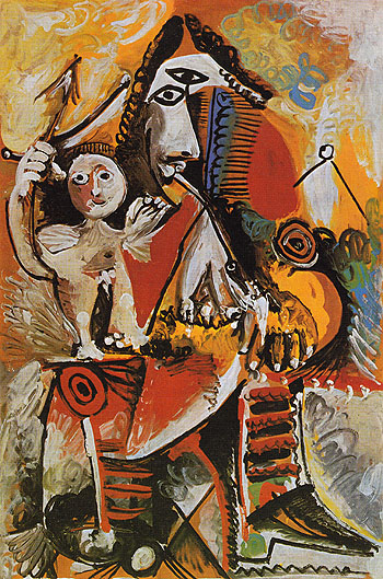 Masketeer and Cupid 1969 - Pablo Picasso reproduction oil painting