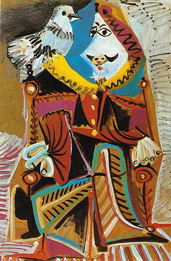 Musketeer with Dove 1969 - Pablo Picasso reproduction oil painting