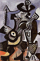 Musician with Guitar 1972 - Pablo Picasso reproduction oil painting