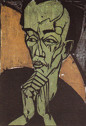 Male Portrait 1919 - Erich Heckel reproduction oil painting