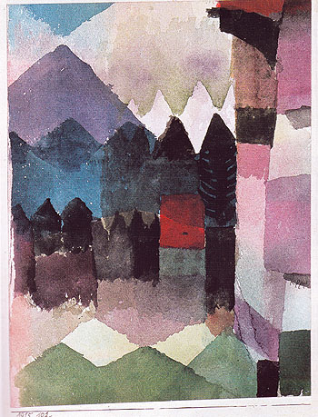 Fohn Wind in Marcs Garden 1915 - Paul Klee reproduction oil painting