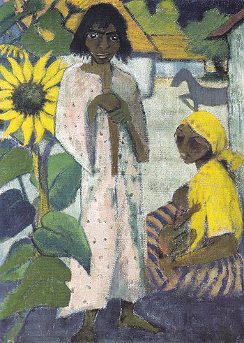Gypsies with Sunflowers 1927 - Otto Mueller reproduction oil painting