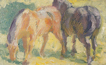 Small Picture of Horses 1909 - Franz Marc reproduction oil painting