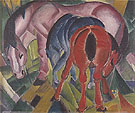 Mare with Foals 1912 - Franz Marc reproduction oil painting