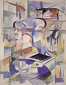 Composition with Animals 1913 - Franz Marc reproduction oil painting