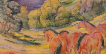 Large Landscape I 1909 - Franz Marc reproduction oil painting