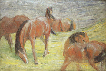 Grazing Horses I 1910 - Franz Marc reproduction oil painting