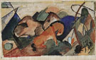 Mare and Foal Resting 1913 - Franz Marc reproduction oil painting