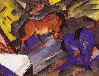 Red and Blue Horse 1912 - Franz Marc reproduction oil painting