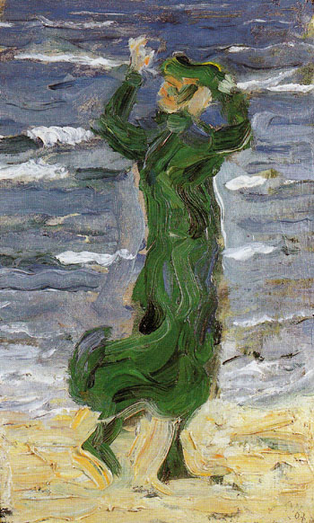Woman in the Wind by the Sea 1907 - Franz Marc reproduction oil painting