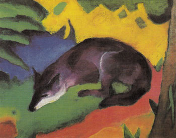 Blue Black Fox 1911 - Franz Marc reproduction oil painting
