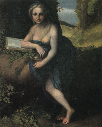 The Magdalene c1517 - Antonio Allegri da Correggio reproduction oil painting