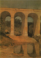 Chirk Aqueduct Wales c1804 - John Sell Cotman reproduction oil painting