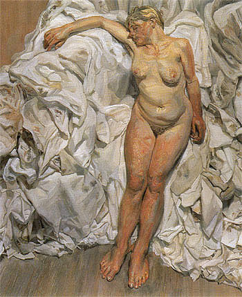 Standing By The Rags c1988 - Lucien Freud reproduction oil painting