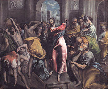 Christ Driving the Traders from the Temple c1600 - El Greco reproduction oil painting