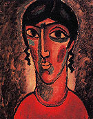 Spanish Woman with Grey Background 1913 - Alexei von Jawlensky reproduction oil painting