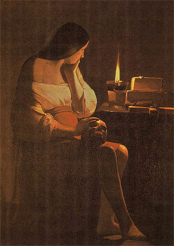 The Magdalene with Nightlight c1650 - George de la Tour reproduction oil painting