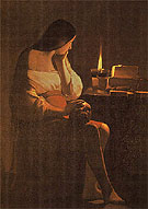 The Magdalene with Nightlight c1650 - George de la Tour reproduction oil painting