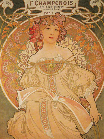 F Champenois France 1898 - Alphonse Mucha reproduction oil painting