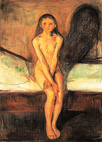 Puberty 1894 - Edvard Munch reproduction oil painting
