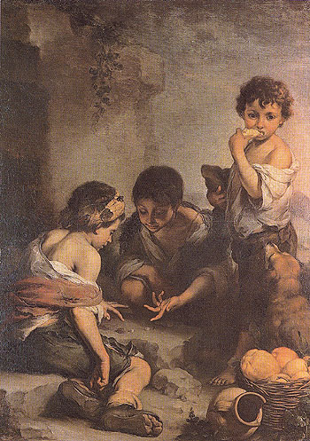 Childred Playing with Dice c1670 - Bartolome Esteban Murillo reproduction oil painting