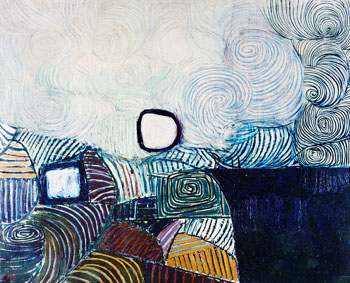 Spiral Motif in Green Violet Blue and Gold The Coast of the Inland Sea 1950 - Victor Pasmore reproduction oil painting