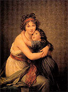 Portrait of the Artist and her Daughter 1789 - Elisabeth Vigee Le Brun reproduction oil painting