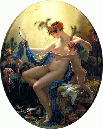 Portrait of Mlle Lange as Danae 1799 - Anne-Louis Girodet de Roucy-Trioson reproduction oil painting