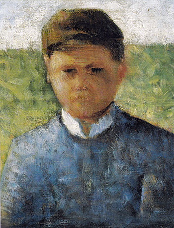Young Peasant in Blue c1881 - Georges Seurat reproduction oil painting