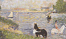 Horses in the Water 1883 - Georges Seurat reproduction oil painting