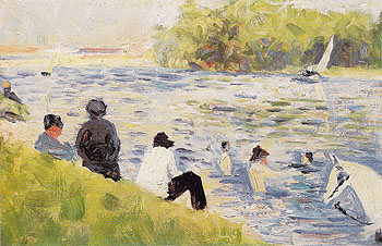 Bathers 1883 - Georges Seurat reproduction oil painting