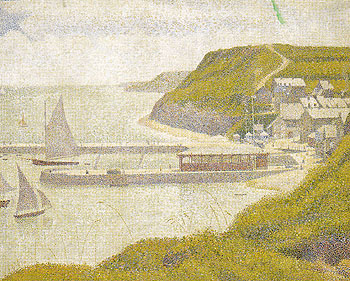 Port en Bessin Outer Harbour at Flood Tide 1888 - Georges Seurat reproduction oil painting