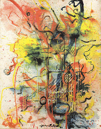 Burning Landscape 1943 - Jackson Pollock reproduction oil painting