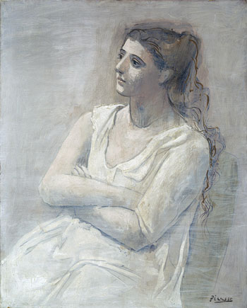 Woman in White 1923 - Pablo Picasso reproduction oil painting