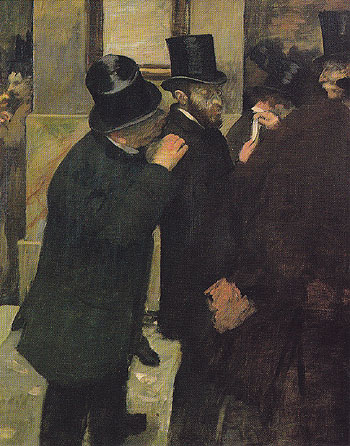 At the Stock Exchange c1878 - Edgar Degas reproduction oil painting