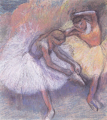 Two Dancers c1898 - Edgar Degas reproduction oil painting