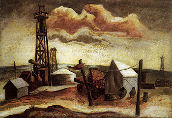 Camp with Oil Rig c1930 - Jackson Pollock reproduction oil painting