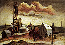 Camp with Oil Rig c1930 - Jackson Pollock reproduction oil painting