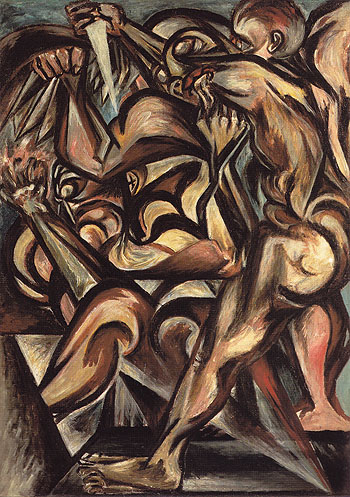 Untitled Naked Man with Knife c1938 - Jackson Pollock reproduction oil painting
