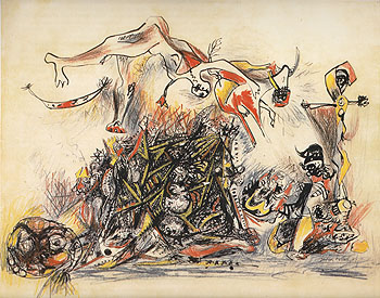 War 1947 - Jackson Pollock reproduction oil painting