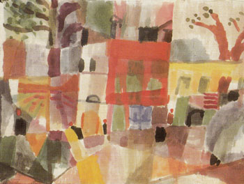 Red and Yellow Houses in Tunis 1914 - Paul Klee reproduction oil painting