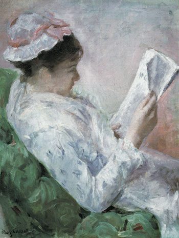 Woman Reading 1878 - Mary Cassatt reproduction oil painting