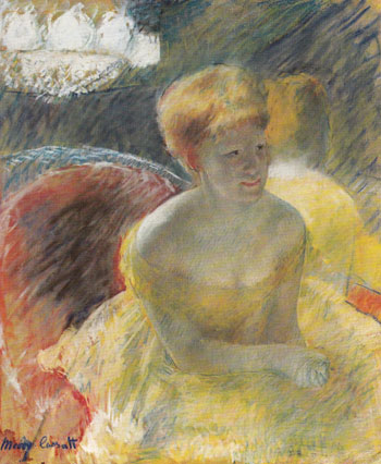 Lydia Leaning on her Arms Seated in a Loge c1879 - Mary Cassatt reproduction oil painting