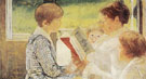 Reading 1880 - Mary Cassatt reproduction oil painting