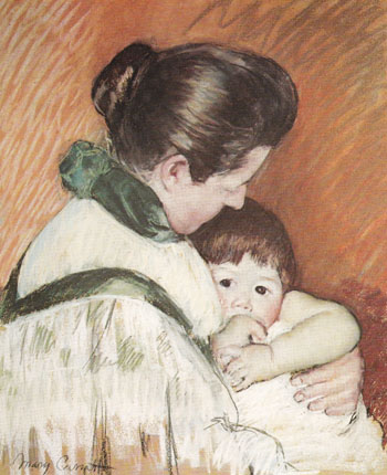 Sleepy Thomas Sucking his Thumb 1893 - Mary Cassatt reproduction oil painting