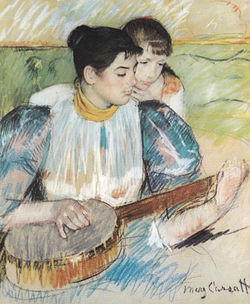 The Banjo Lesson 1894 - Mary Cassatt reproduction oil painting