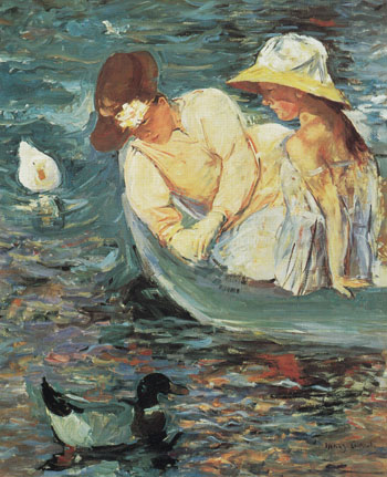 Summertime c1894 - Mary Cassatt reproduction oil painting