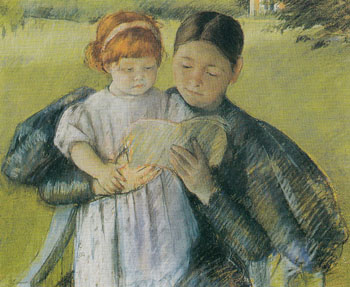 Nurse Reading to a Little Girl 1895 - Mary Cassatt reproduction oil painting