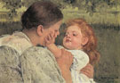 Maternal Caress 1896 - Mary Cassatt reproduction oil painting