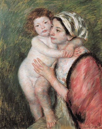 Mother and Child 1914 - Mary Cassatt reproduction oil painting